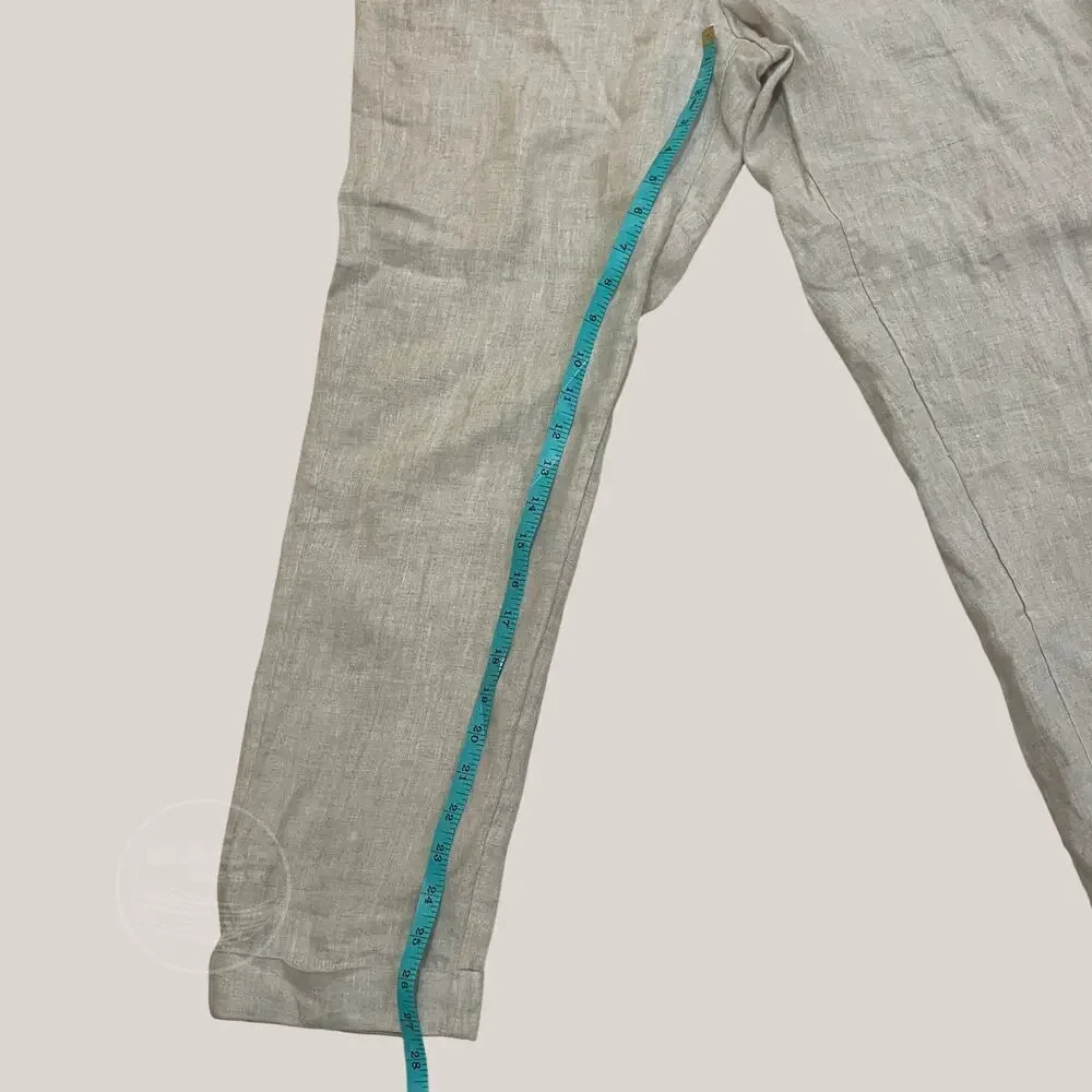 & Other Stories Linen Blend Belted Pants | Size 4 Tailored Beige NWOT, New